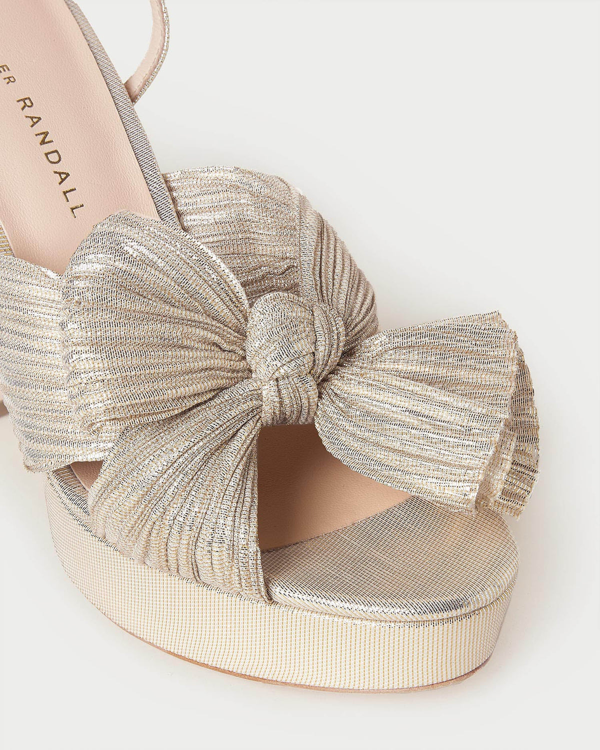 Natalia Platinum Platform Bow Heel