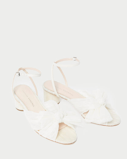 Dahlia Pearl Pleated Bow Heel