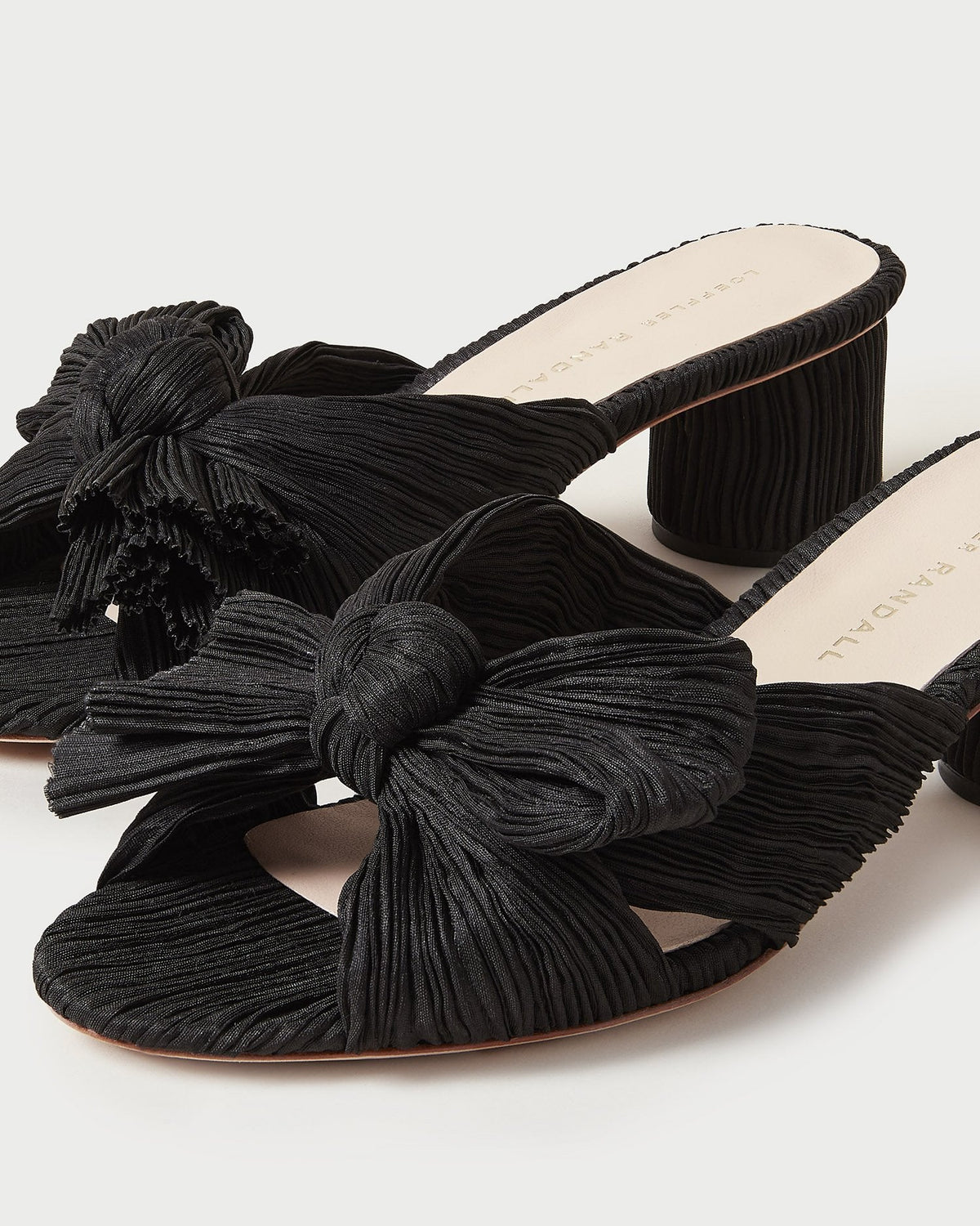 Emilia Black Pleated Bow Heel