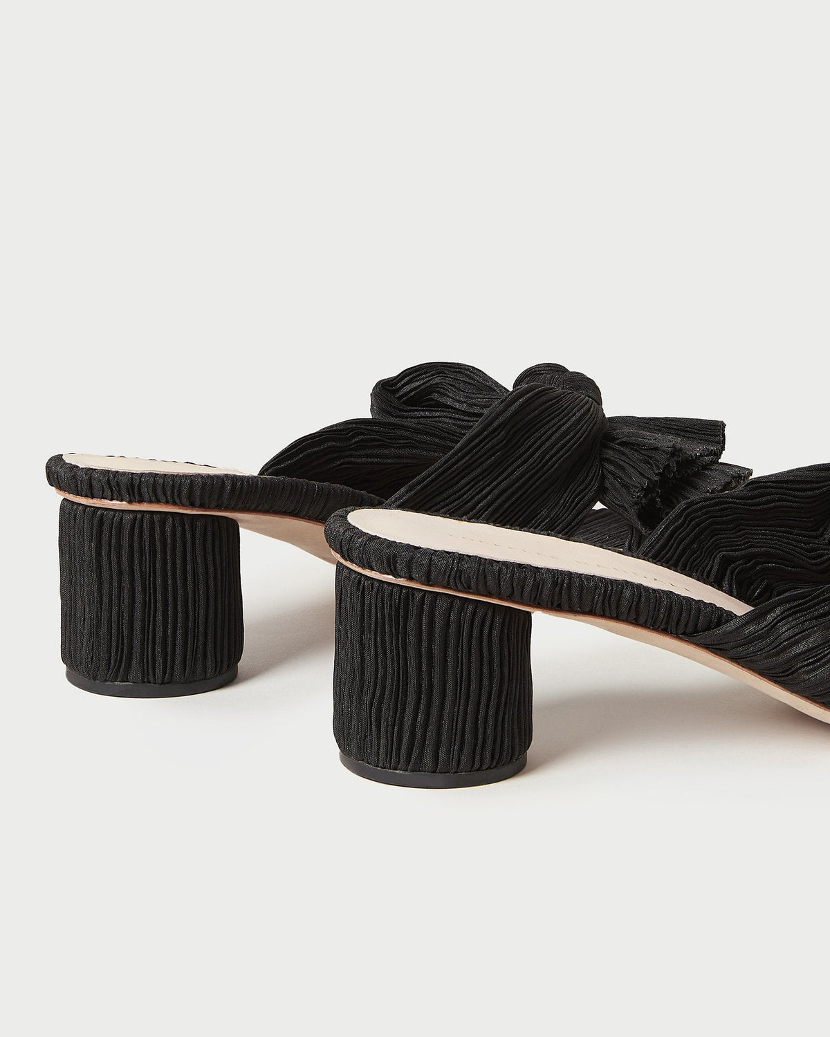 Emilia Black Pleated Bow Heel
