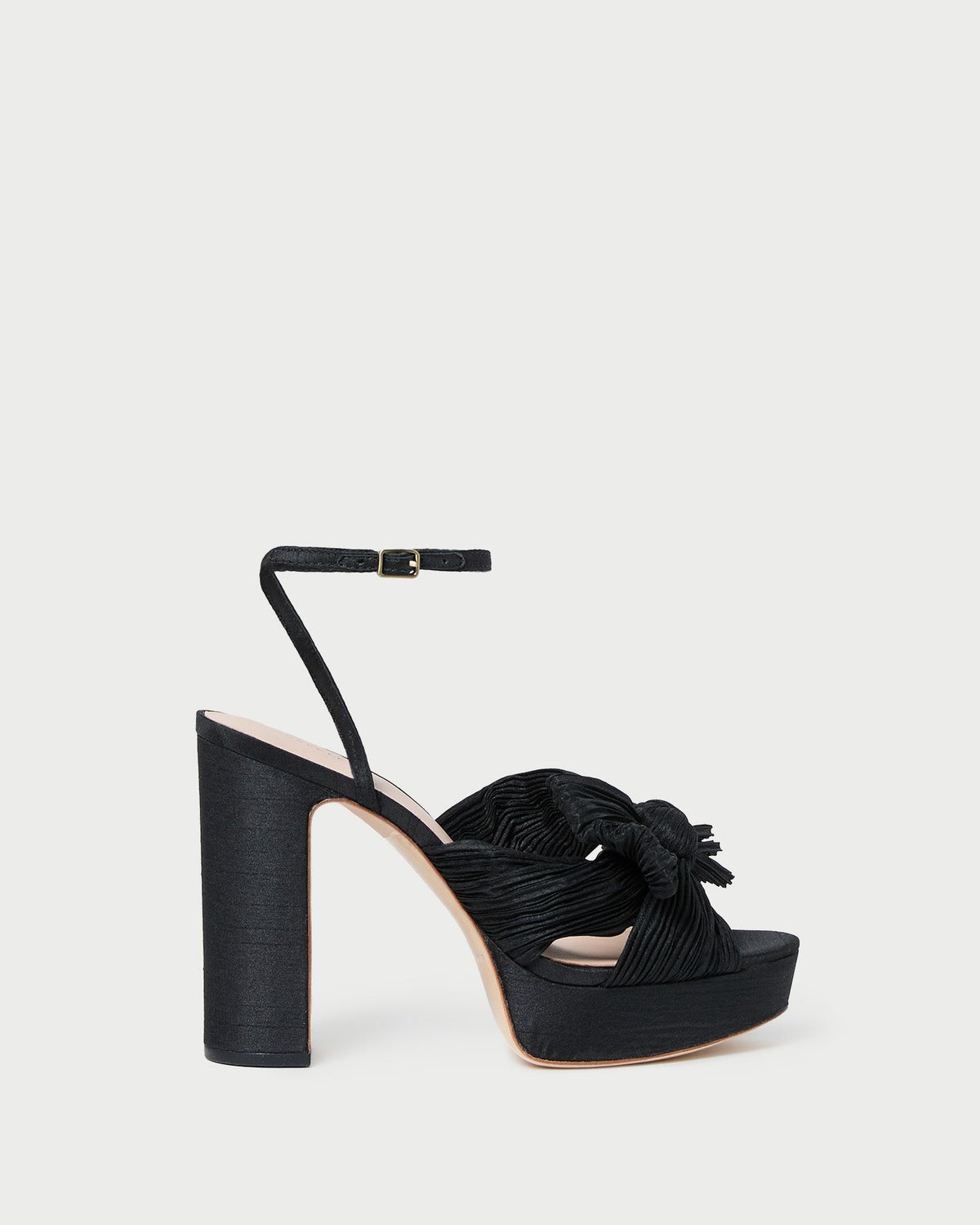 Natalia Black Platform Bow Heel
