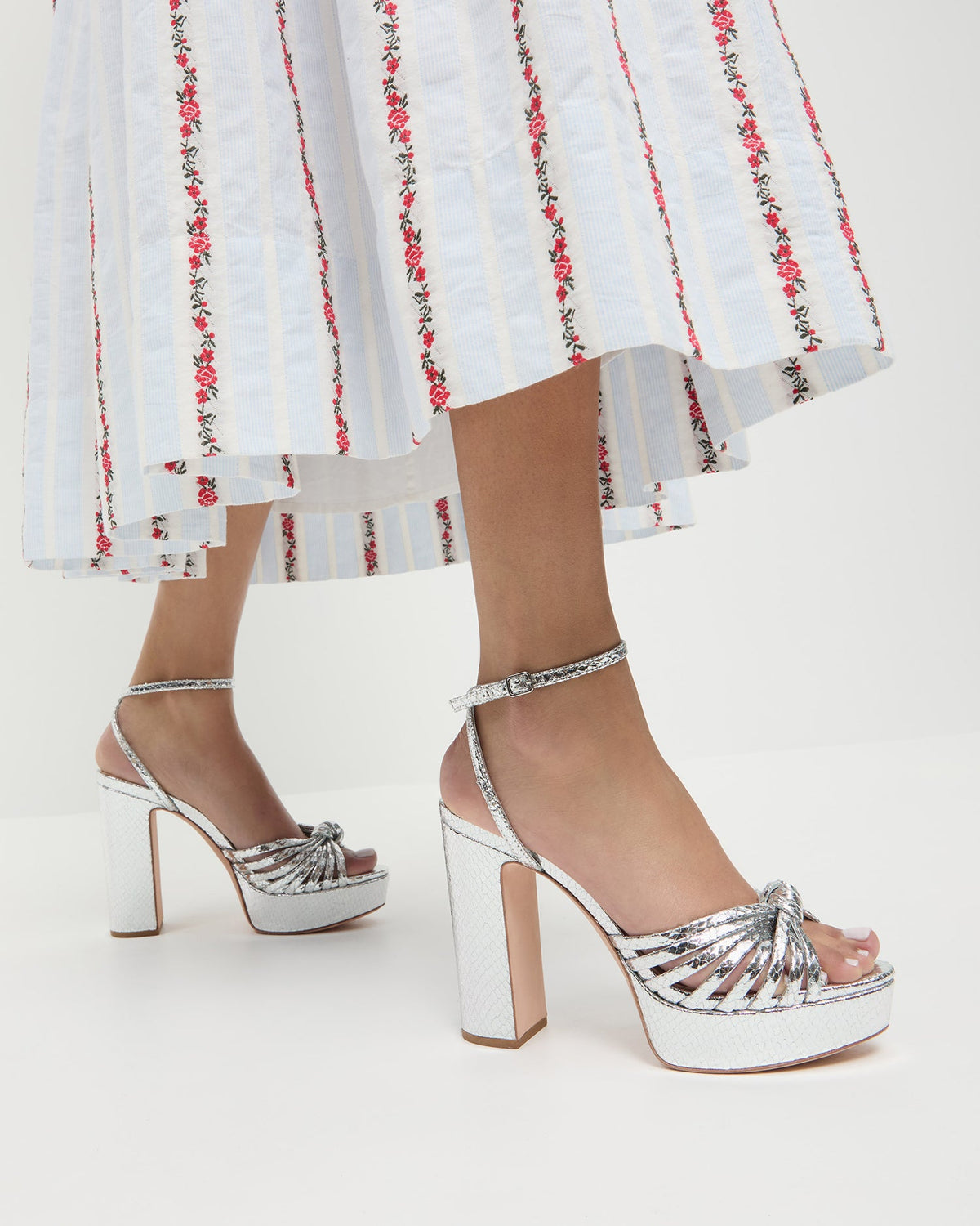 Rivka Silver Knot Platform Sandal