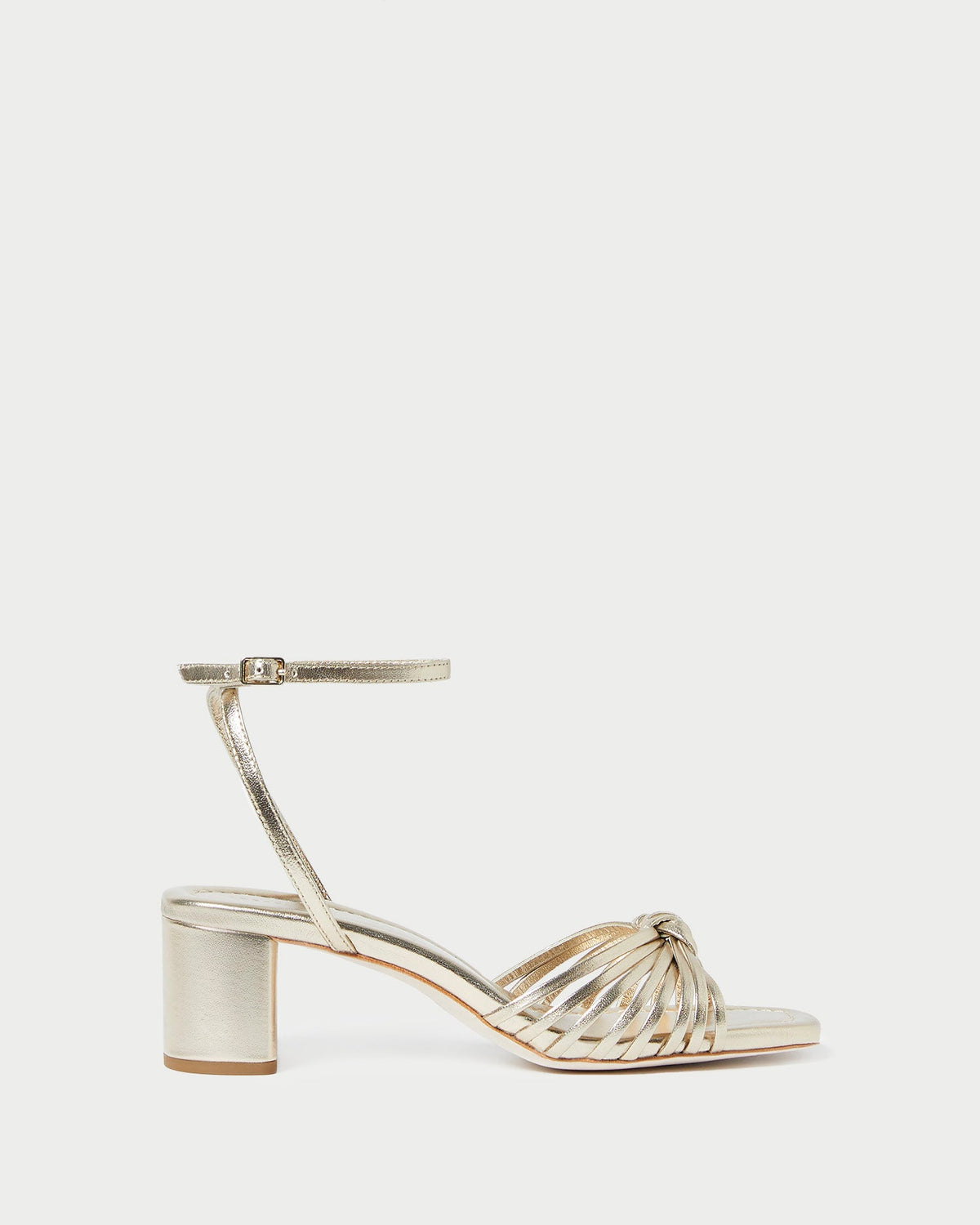 Olivia Champagne Knot Mid-Heel