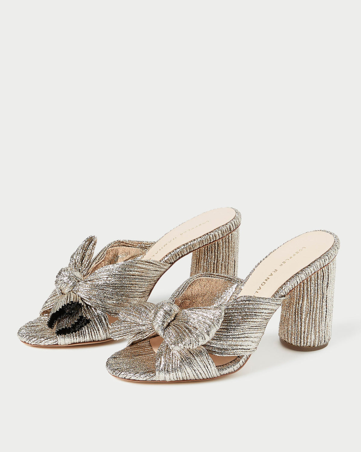 Penny Champagne Pleated Bow Heel