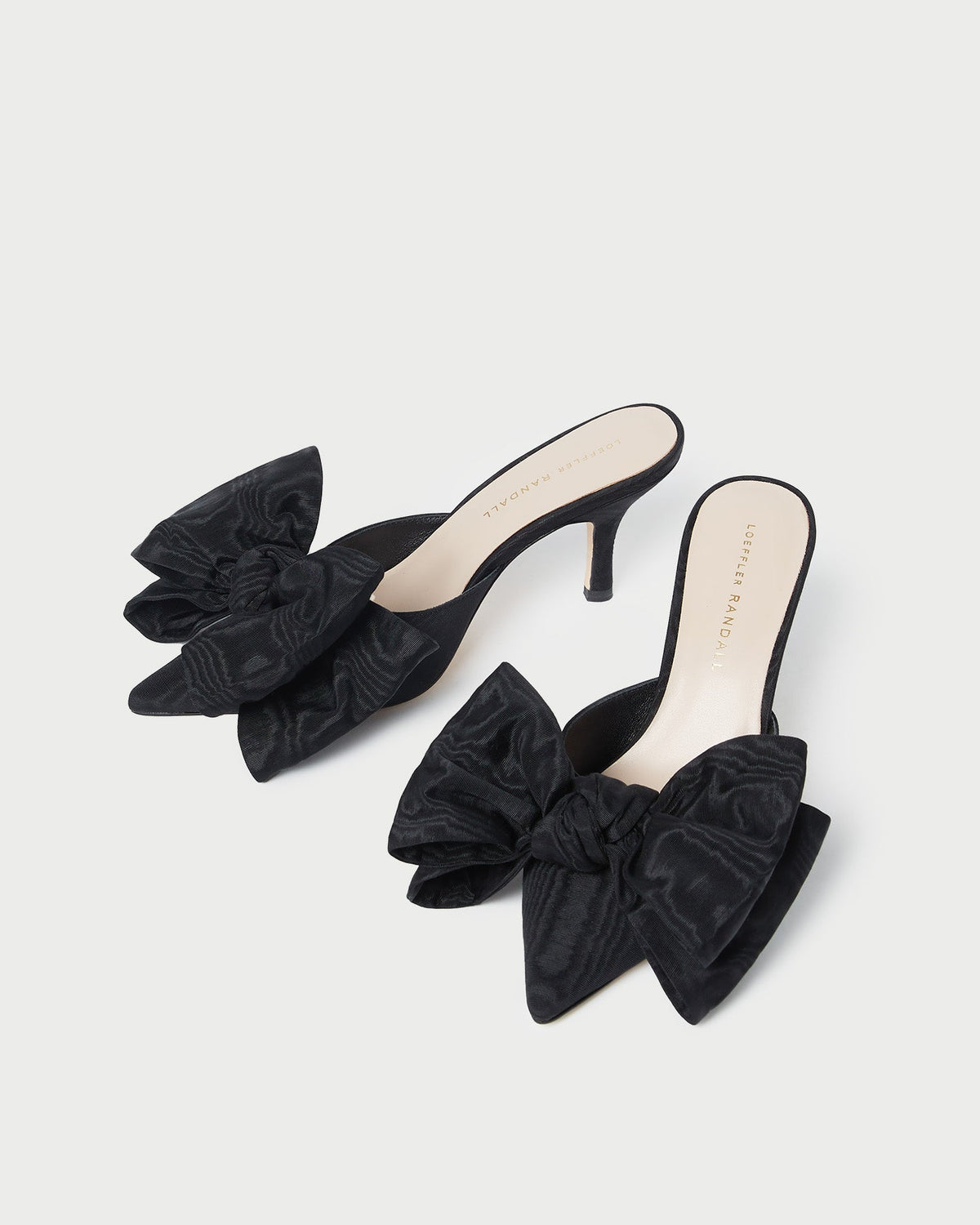 Margot Black Moiré Bow Mule