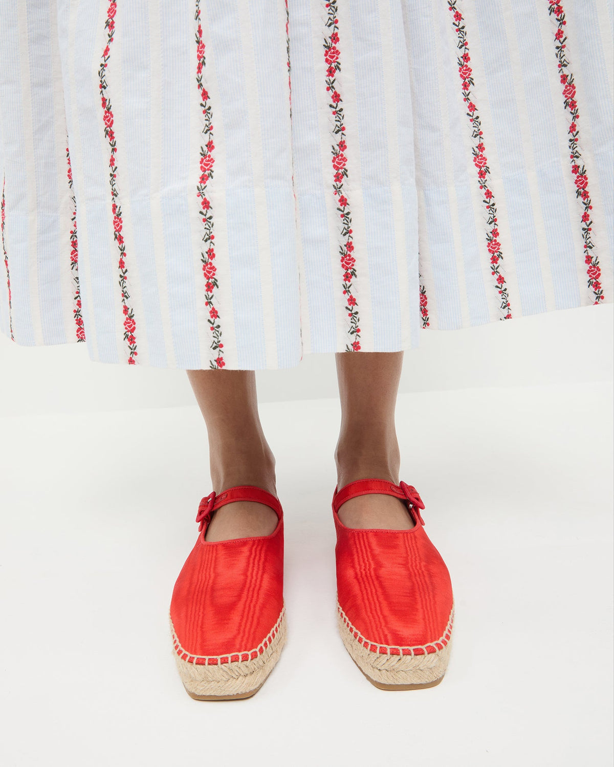 Clover Red Moiré Espadrille