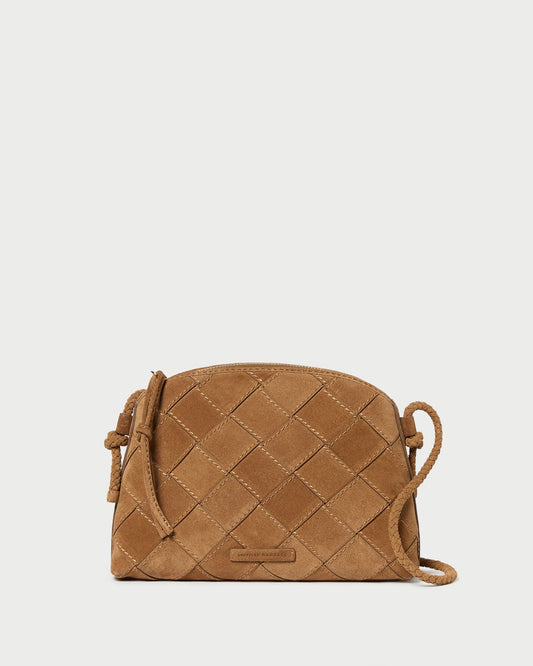 Mallory Toffee Woven Suede Crossbody