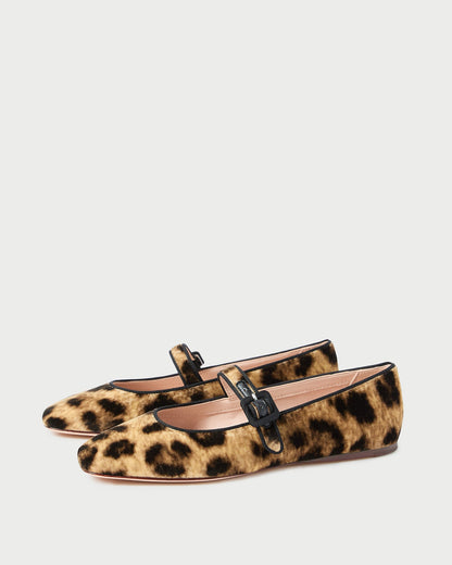 Ginger Leopard Velvet Mary Jane