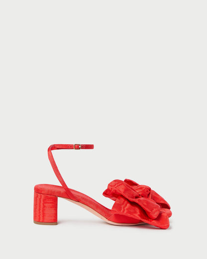 Carmen Red Moiré Bow Sandal