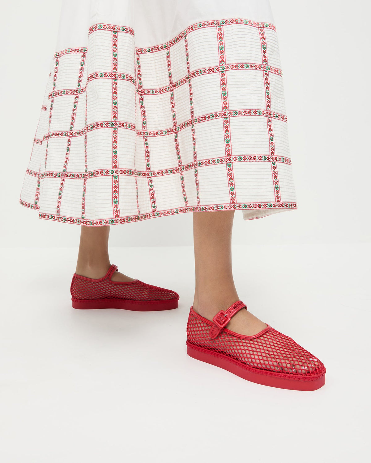 Rita Red Netted Mary Jane