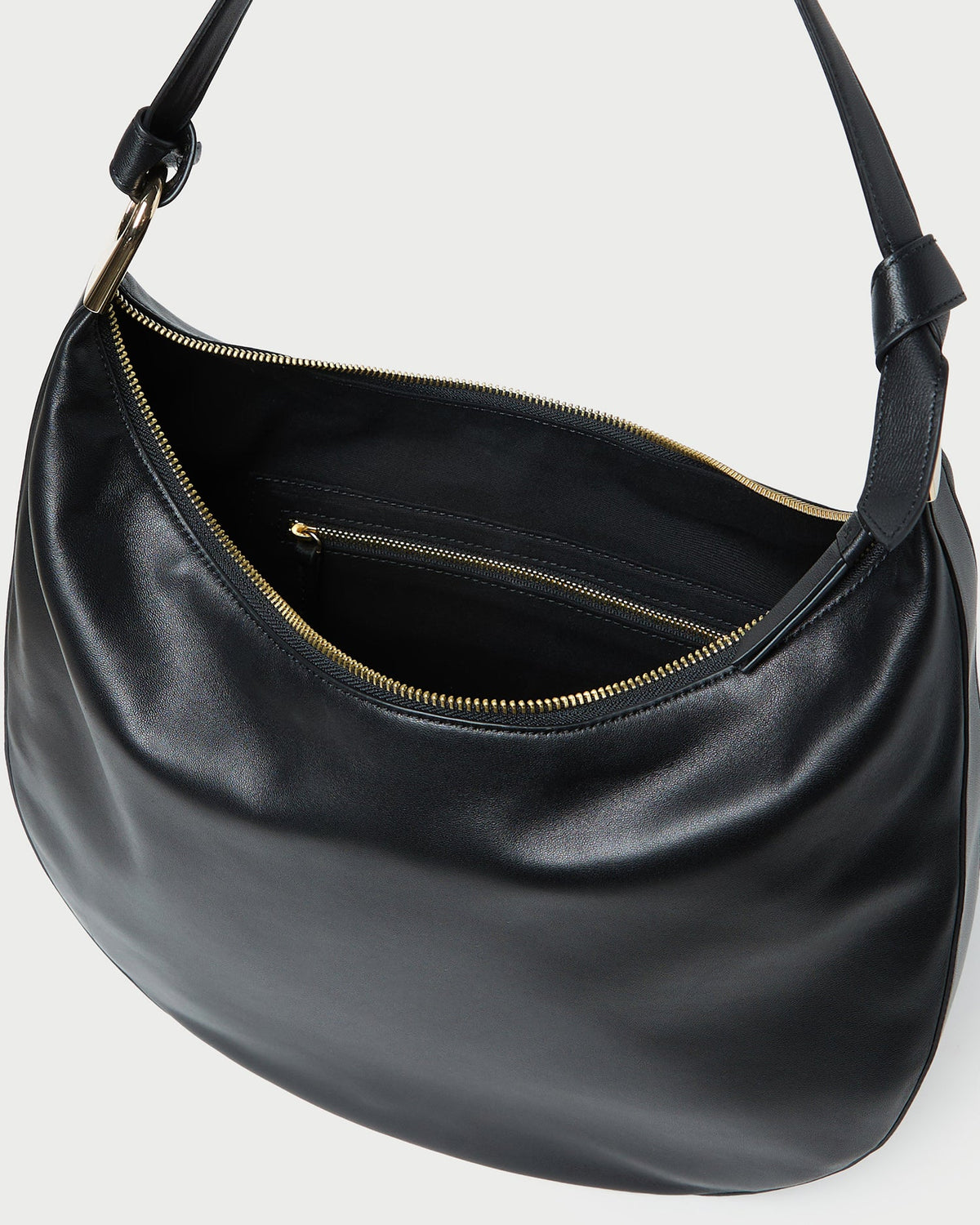 Morgan Black Leather Shoulder Bag