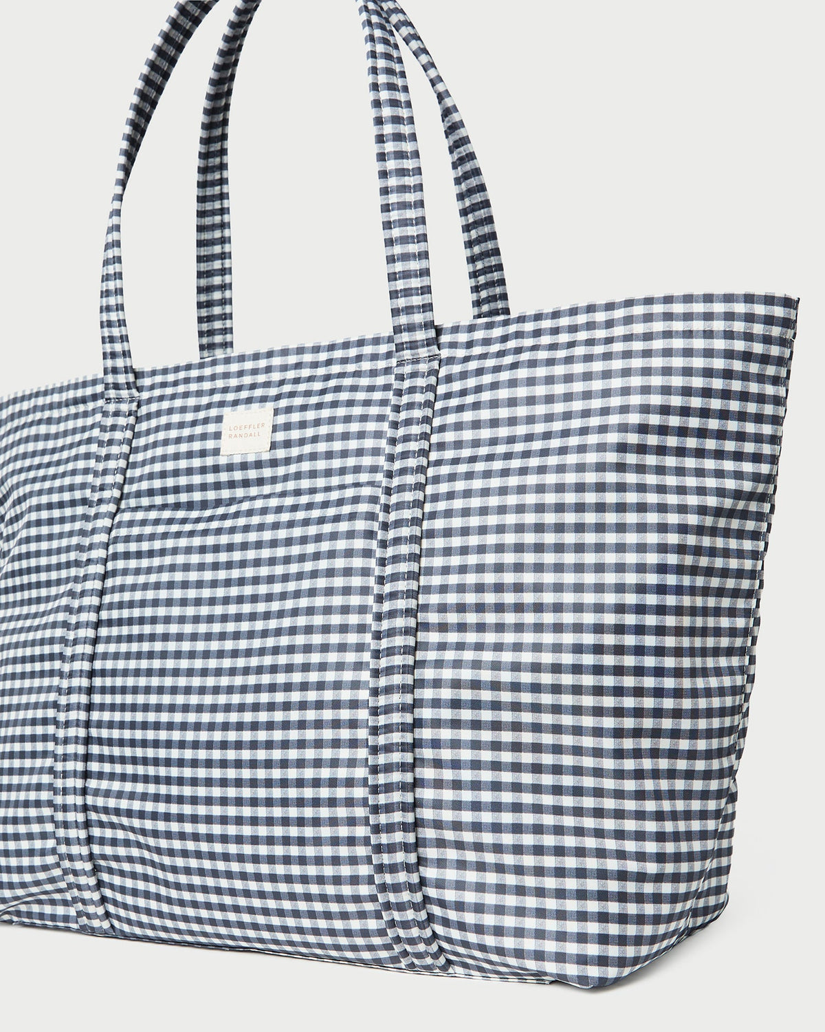 Dina Black/White Gingham Travel Tote