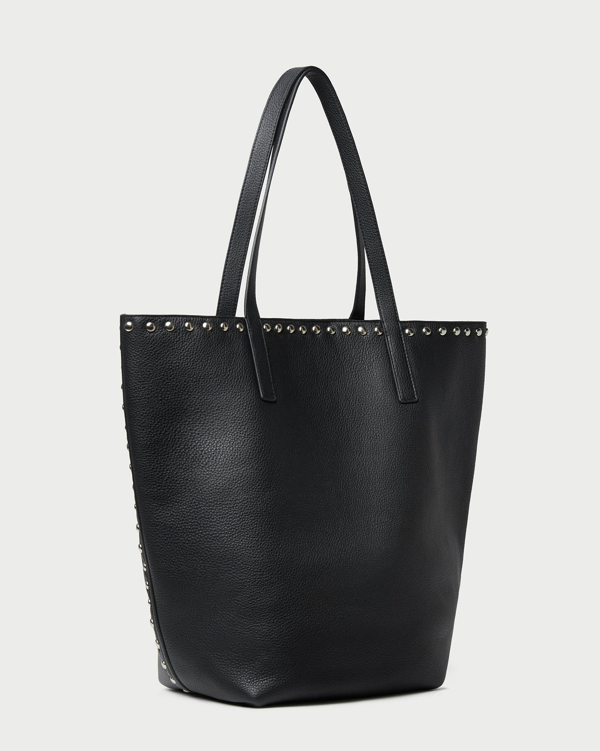 Walker Black/Silver Leather Tote