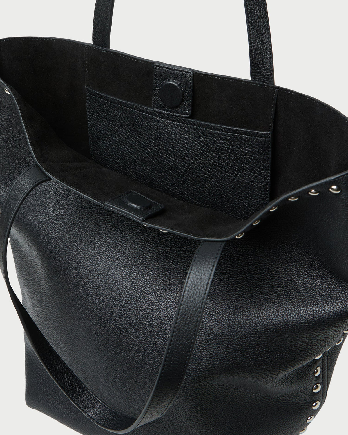 Walker Black/Silver Leather Tote