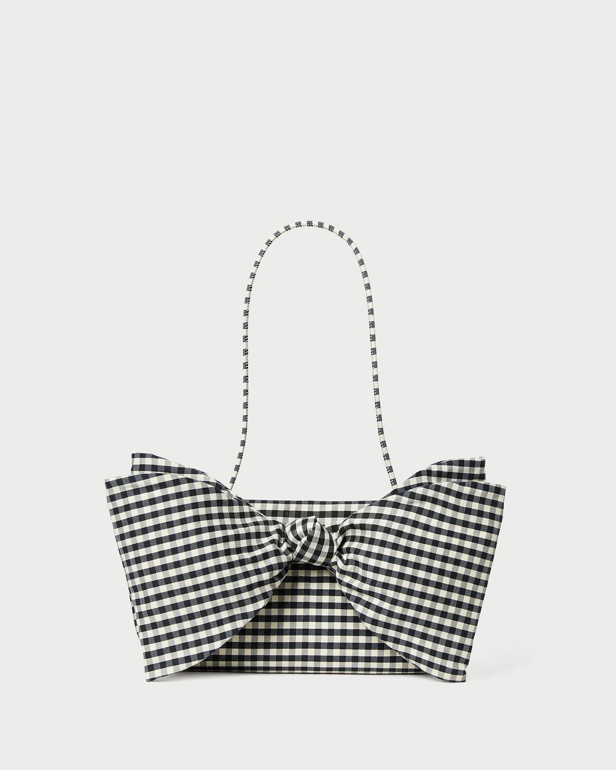 Valerie Black/White Gingham Bow Bag