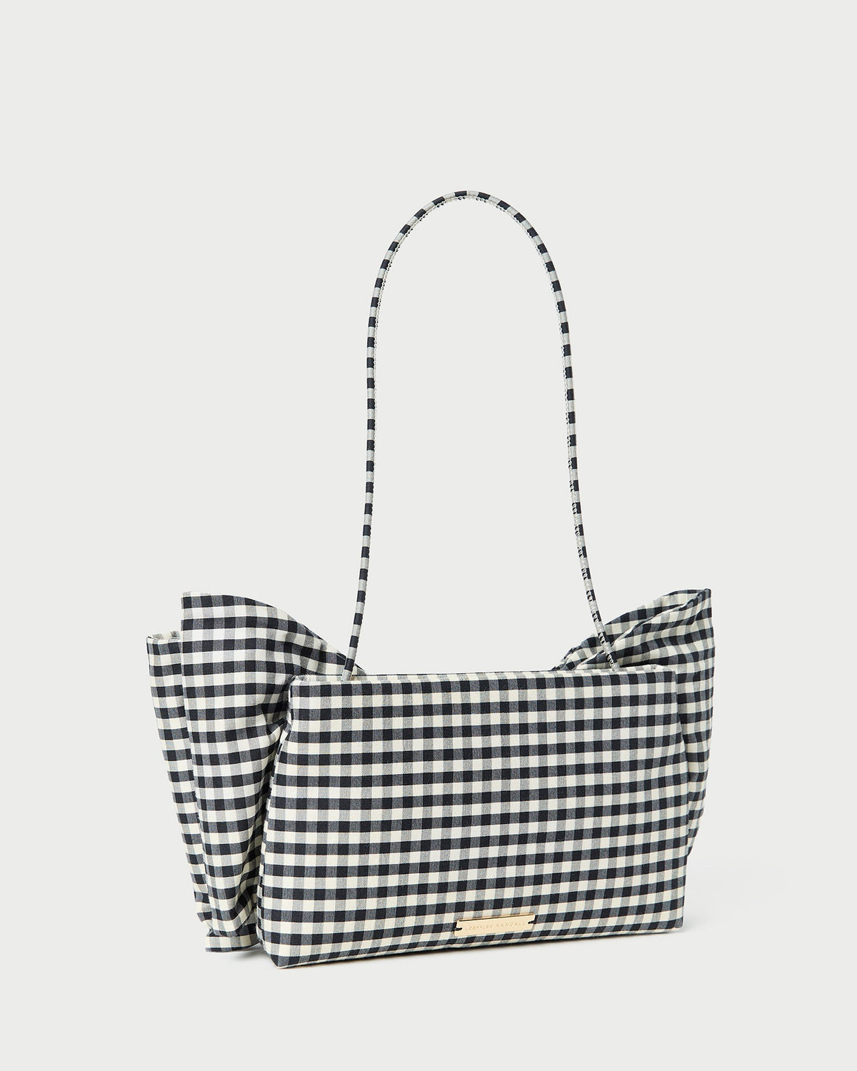 Valerie Black/White Gingham Bow Bag