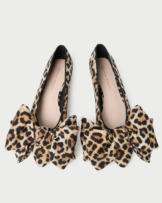 Noa Leopard Jersey Bow Flat