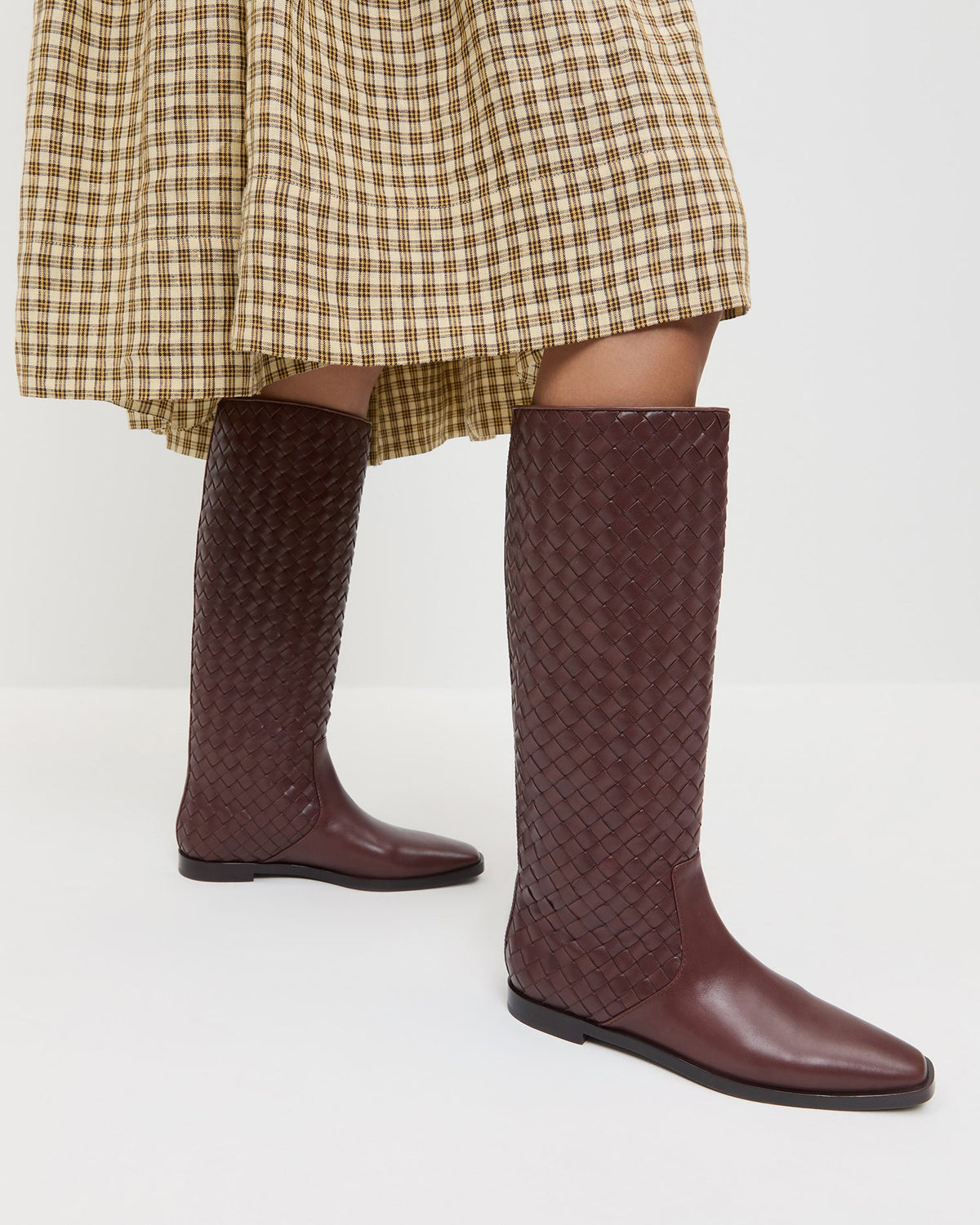 Tilly Espresso Woven Leather Boot